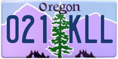 OR license plate 021KLL