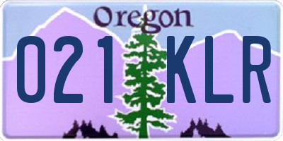 OR license plate 021KLR