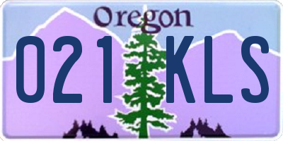 OR license plate 021KLS