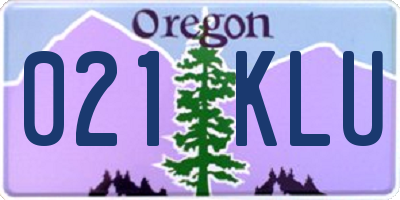 OR license plate 021KLU