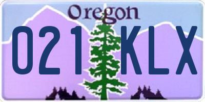 OR license plate 021KLX