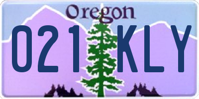 OR license plate 021KLY