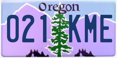 OR license plate 021KME