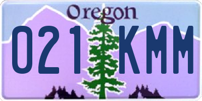 OR license plate 021KMM
