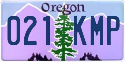 OR license plate 021KMP