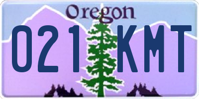 OR license plate 021KMT