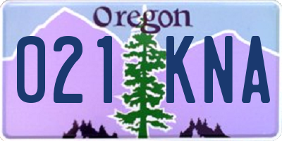 OR license plate 021KNA