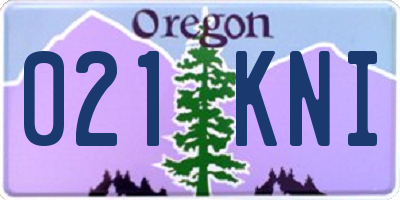 OR license plate 021KNI