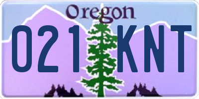 OR license plate 021KNT