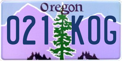 OR license plate 021KOG