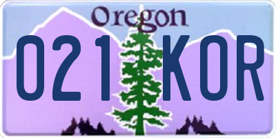 OR license plate 021KOR