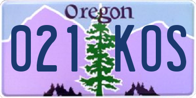 OR license plate 021KOS