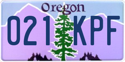 OR license plate 021KPF