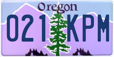OR license plate 021KPM
