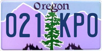 OR license plate 021KPO