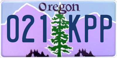 OR license plate 021KPP