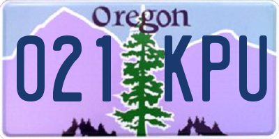 OR license plate 021KPU