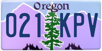 OR license plate 021KPV
