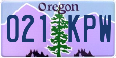 OR license plate 021KPW