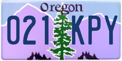 OR license plate 021KPY