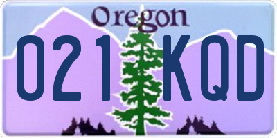 OR license plate 021KQD