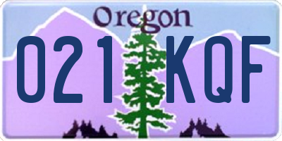 OR license plate 021KQF