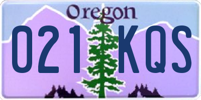 OR license plate 021KQS