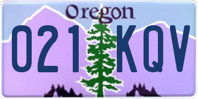 OR license plate 021KQV
