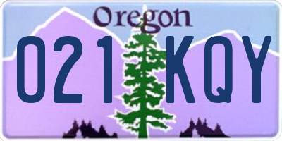 OR license plate 021KQY