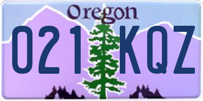 OR license plate 021KQZ