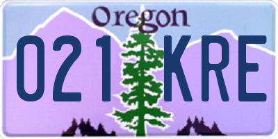 OR license plate 021KRE