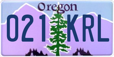 OR license plate 021KRL