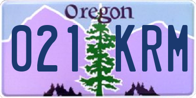 OR license plate 021KRM