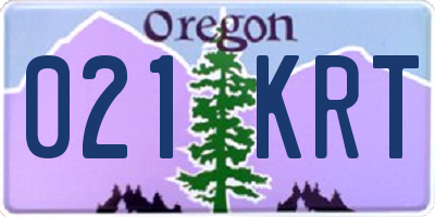 OR license plate 021KRT