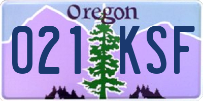 OR license plate 021KSF