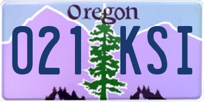 OR license plate 021KSI