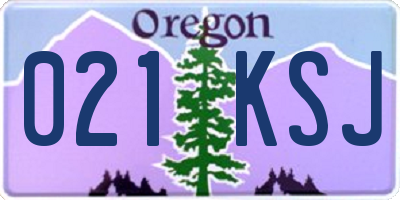 OR license plate 021KSJ