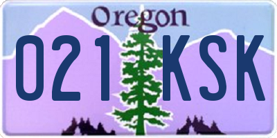 OR license plate 021KSK