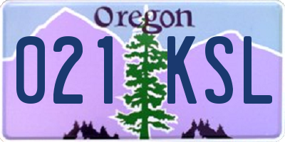 OR license plate 021KSL