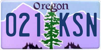 OR license plate 021KSN