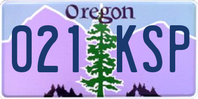 OR license plate 021KSP