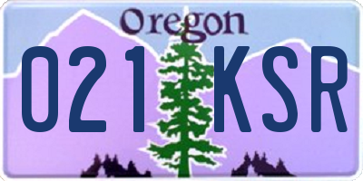 OR license plate 021KSR