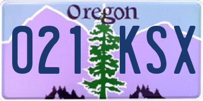 OR license plate 021KSX