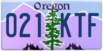 OR license plate 021KTF