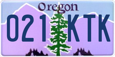 OR license plate 021KTK