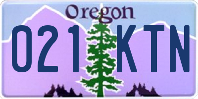 OR license plate 021KTN