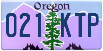 OR license plate 021KTP