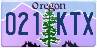 OR license plate 021KTX