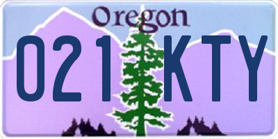 OR license plate 021KTY