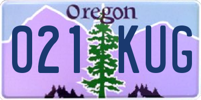 OR license plate 021KUG